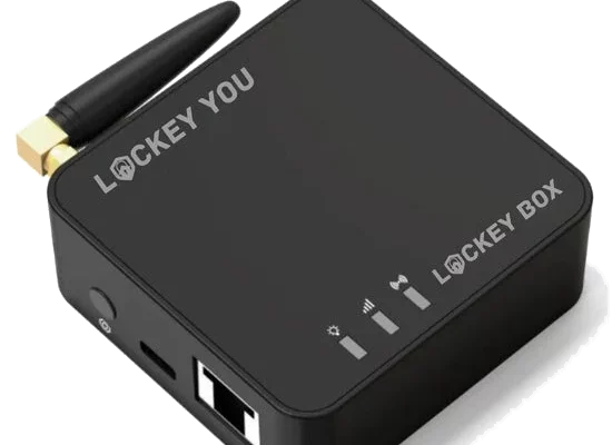 Boîtier d'interphone connecté LockeyBox avec son antenne